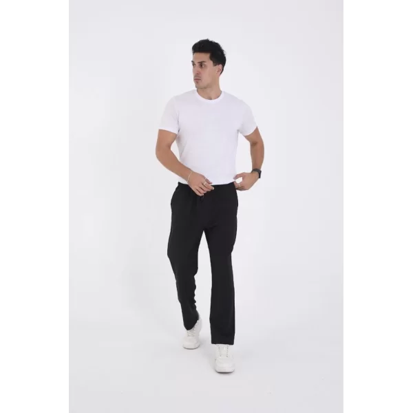 Kışlık Dabıl Kumaş Basic Eşofman Pantolon - Siyah