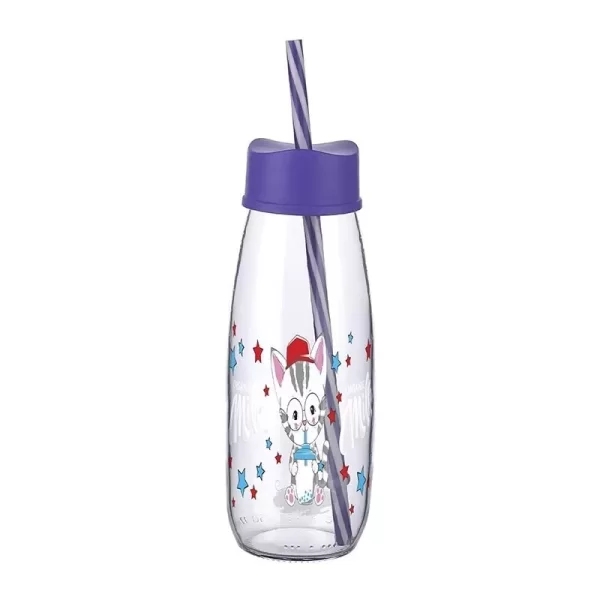 Pipetli Su Ve Süt Şişesi Cam 250 Ml - Mor