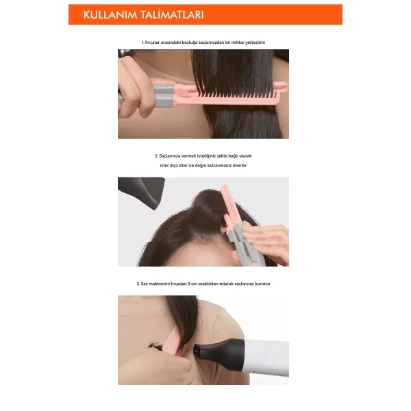 Saçlara Kolay Şekil Veren Saç Kurutma Fırçası Apıeu Easy Hair Dry Brush