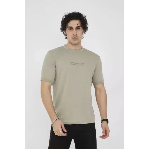 Unisex Bisiklet Yaka Slim Fit T-Shirt- Açık Yeşil