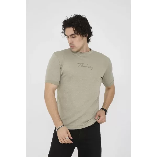 Unisex Bisiklet Yaka Slim Fit T-Shirt- Açık Yeşil