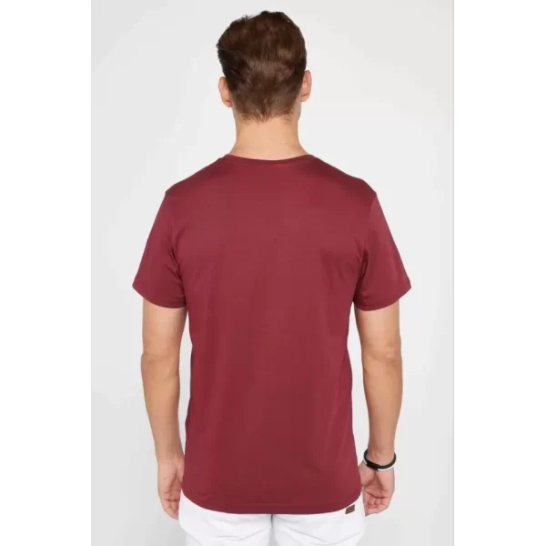 Unisex Düz Biskilet Yaka Oversize T-shirt - Bordo