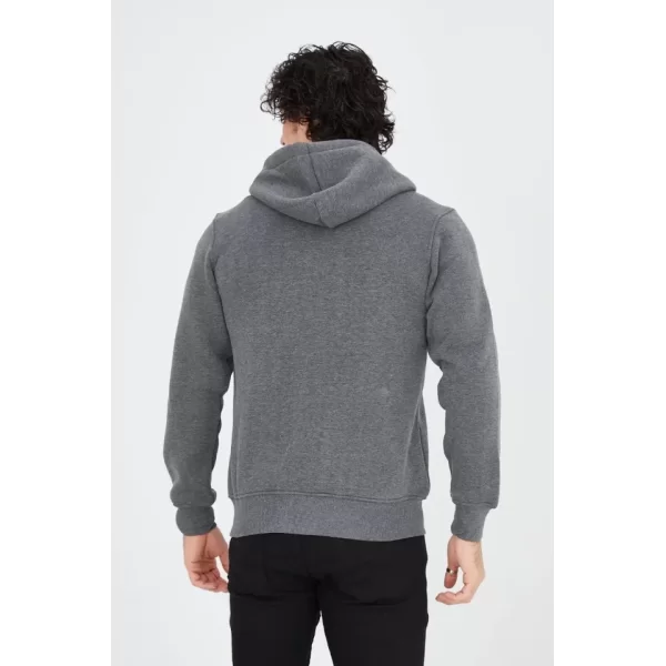 Unisex Tam Fermuarlı Kapşonlu  SweatShirt - Füme