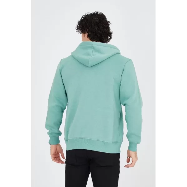 Unisex Tam Fermuarlı Kapşonlu  SweatShirt - Mint Yeşili