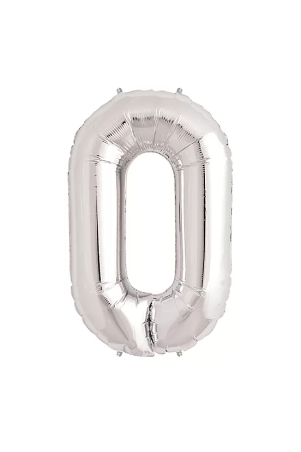 0 Rakam Folyo Balon Gümüş  40 İnç