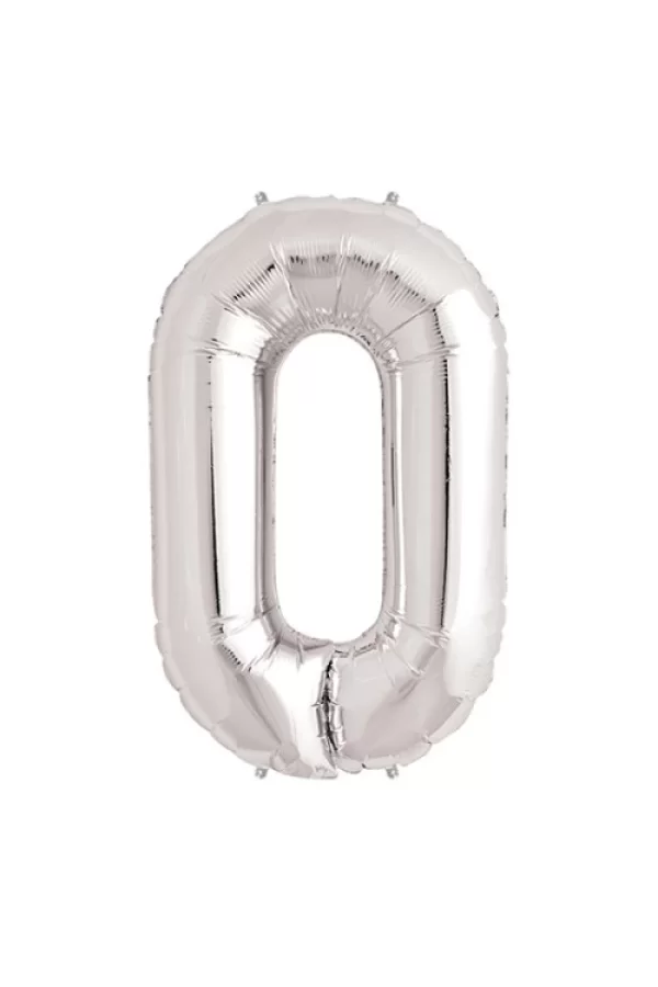 0 Rakam Folyo Balon Gümüş 40 inç