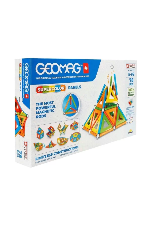 00379 Sun-geo-renkli Manyetik Çubuklar 78 Prç