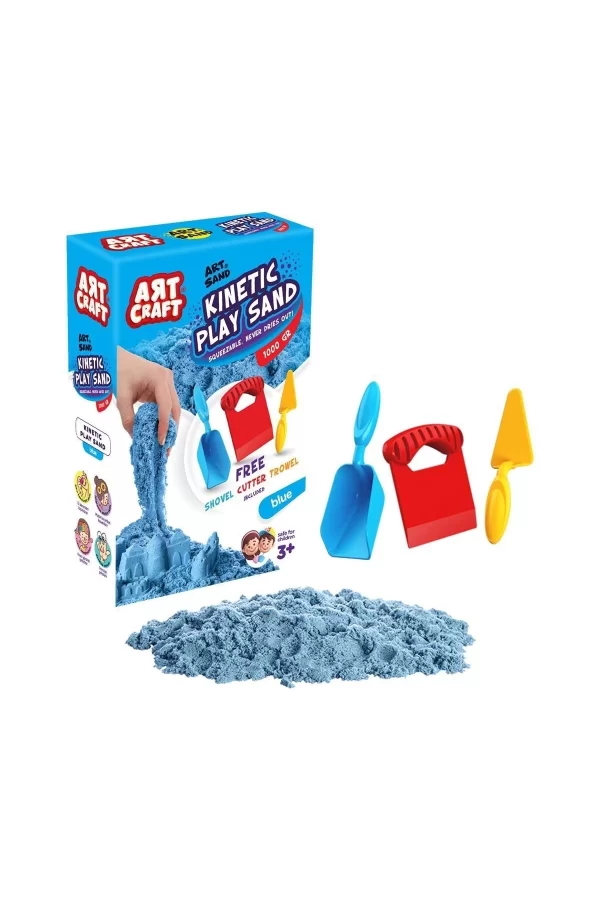 03691 Aksesuarlı Mavi Kinetik Oyun Kumu 1000 Gr
