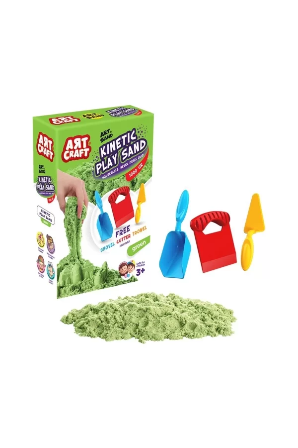03692 Aksesuarlı Yeşil Kinetik Oyun Kumu 1000 Gr