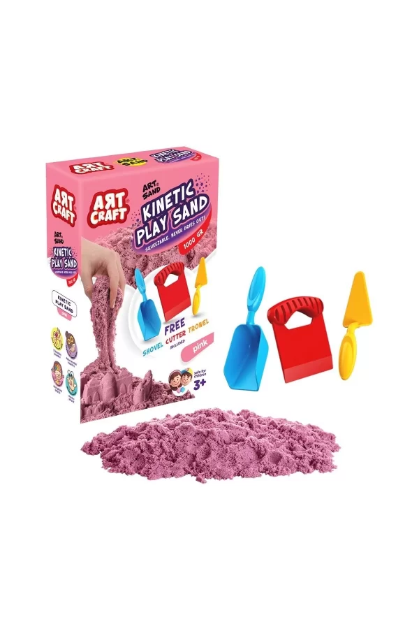 03693 Aksesuarlı Pembe Kinetik Oyun Kumu 1000 Gr