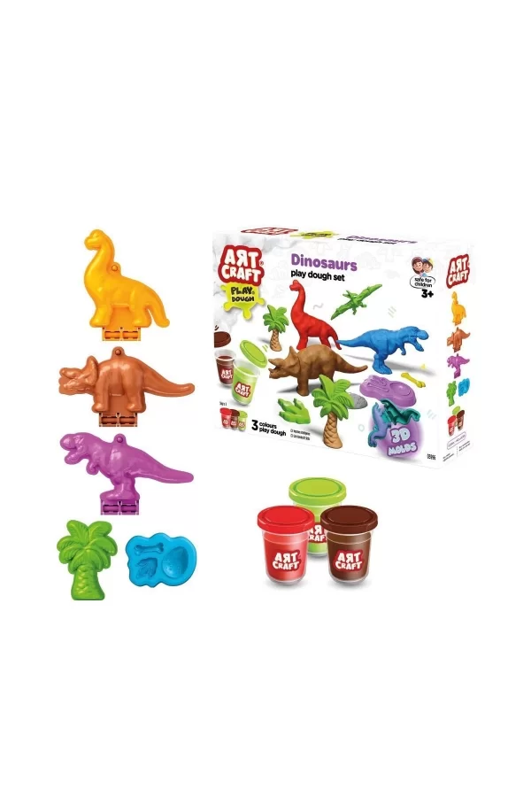 03996 Art Craft Dinozorlar Hamur Set 168 Gr -fentoys