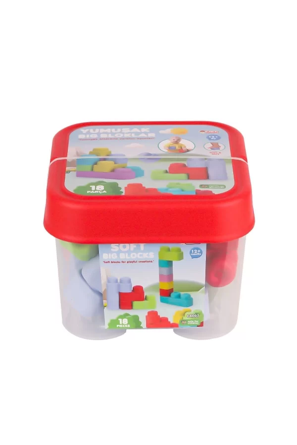 04007 Yumuşak Big Bloklar Kova 18 Parça -dede