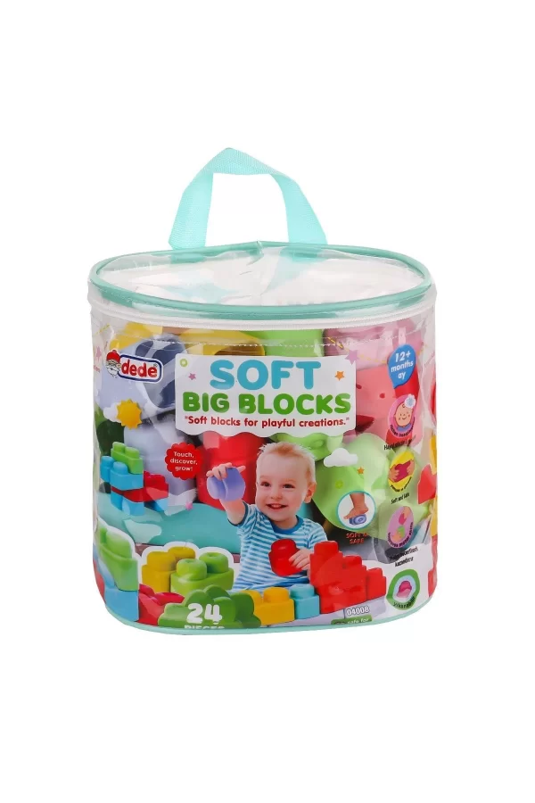04008 Yumuşak Big Bloklar Çanta 24 Parça -fentoys