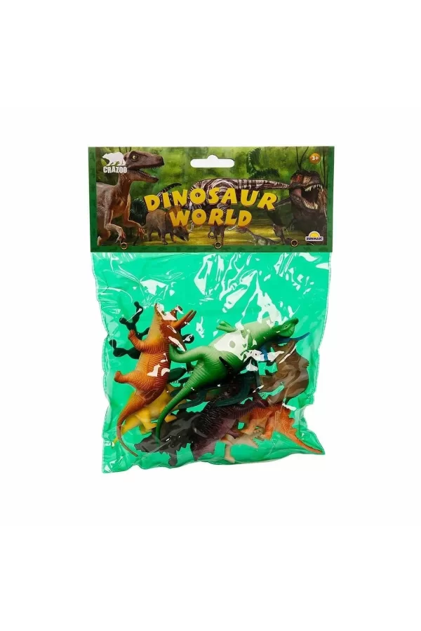 0710 Dinozorların Dünyası Poşetli Hayvan Oyun Seti Orta Boy