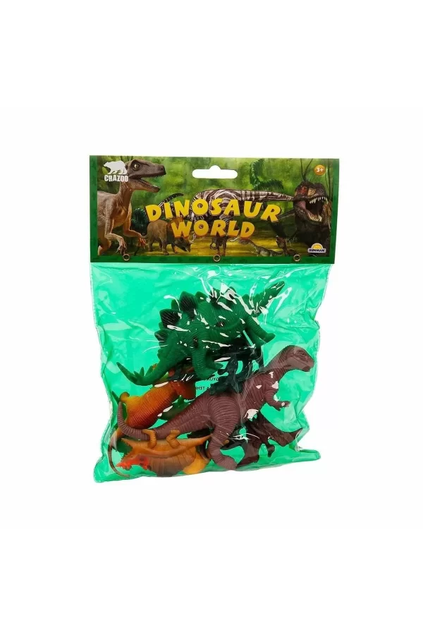 0710 Dinozorların Dünyası Poşetli Hayvan Oyun Seti Orta Boy