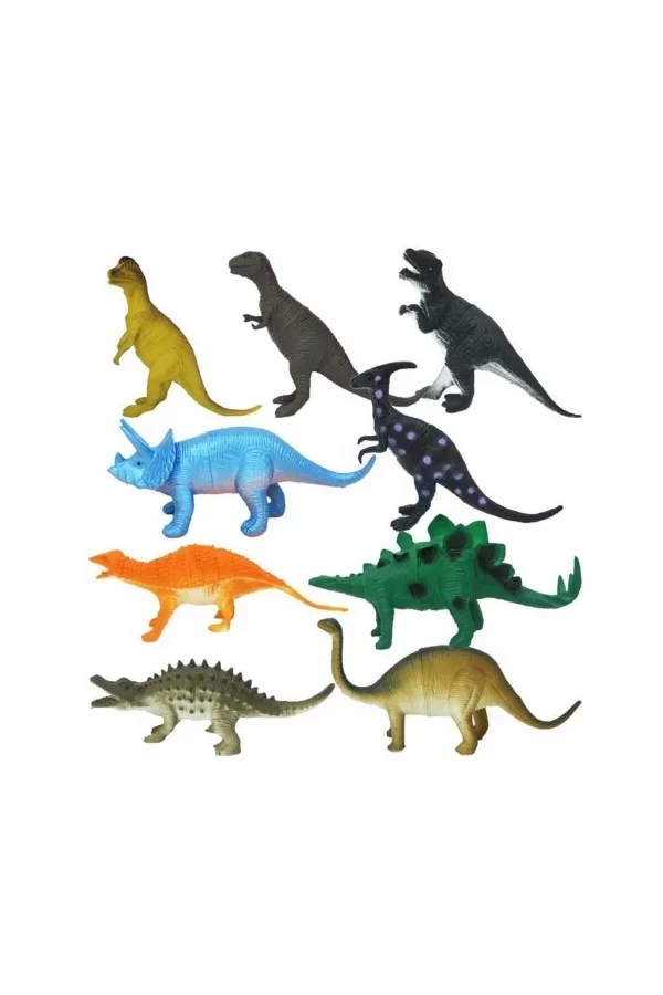 0714 Dinozorların Dünyası Poşetli 9lu Hayvan Oyun Seti -sunman
