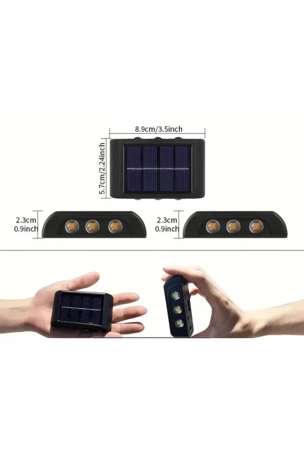 10 Ledli Solar Bahçe Dış Mekan Duvar Aydınlatması 2li Set