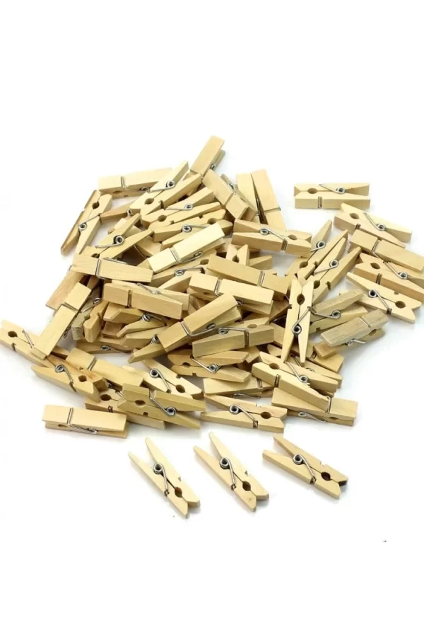 100lü  Ahşap Mandal 2.5cm (10lu Paket-1000 Adet)