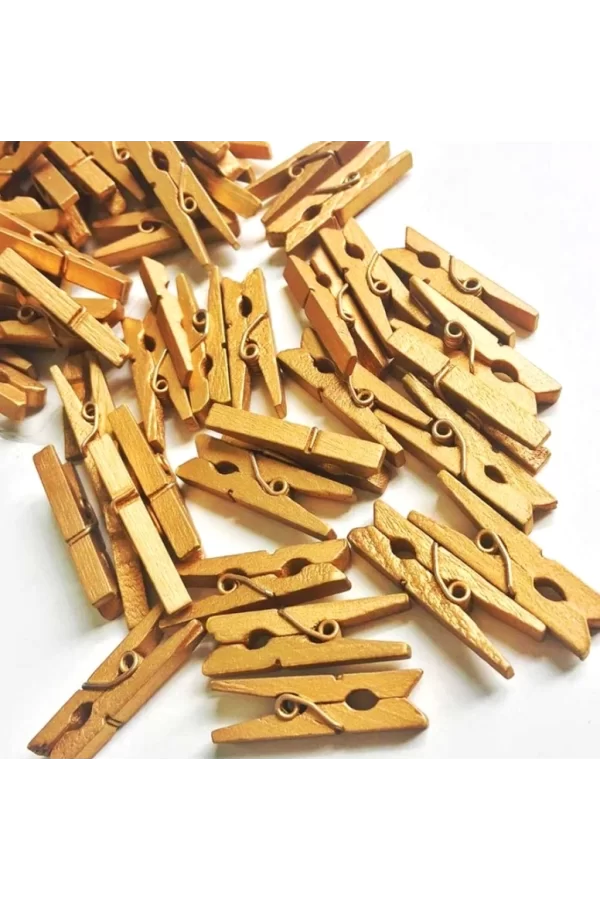 100lü Gold Ahşap Mandal 2.5cm (10lu Paket-1000 Adet)