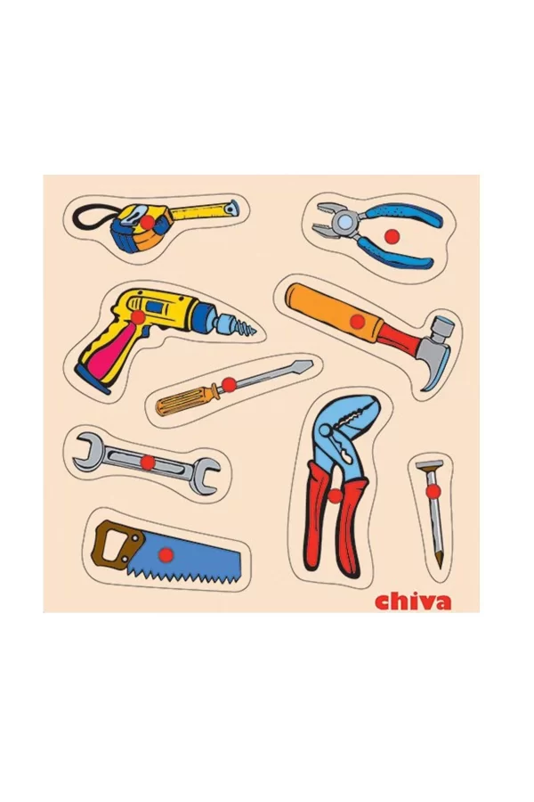 1001-cs Chiva, Tamir Aletleri Ahşap Puzzle
