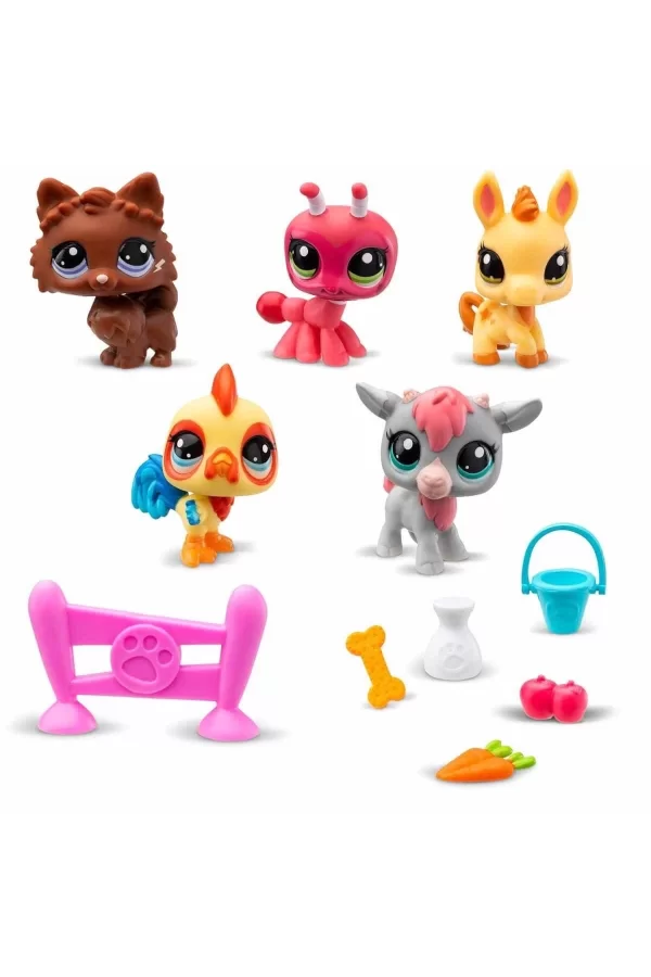 1005103 Littlest Pet Shop - Minişler 5li Figür Seti S1 Çiftlik Temalı
