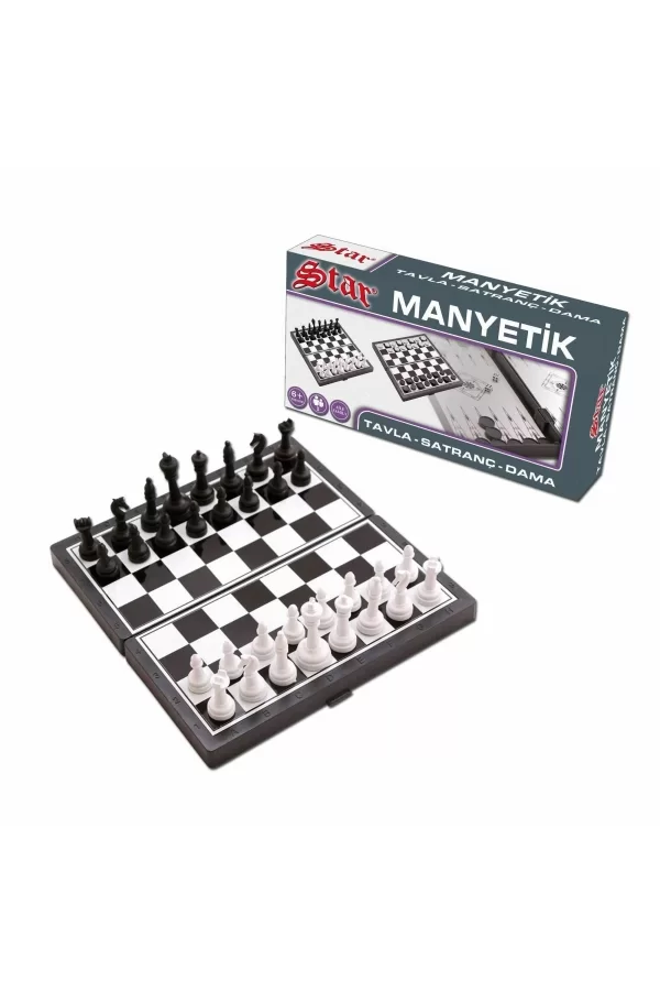 1050170 Manyetik Satranç-tavla 2si 1 Arada -starokey