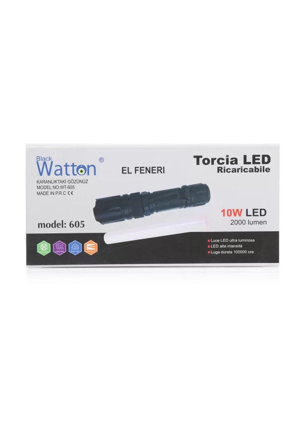 10w 2000 Lümen 4 Renk Güçlü El Feneri  Wt-605