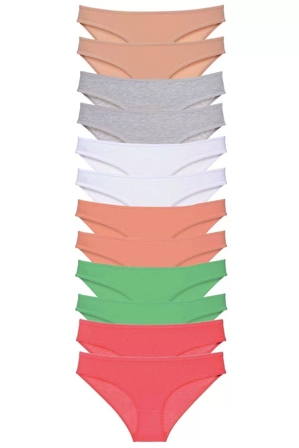 12 adet Süper Eko Set Likralı Kadın Slip Külot Set 6