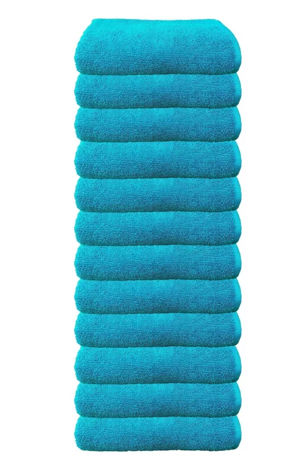 12li Paket Boya Tutmayan Mikrofiber El Yüz Spor Kuaför Havlusu 50X90 Cm