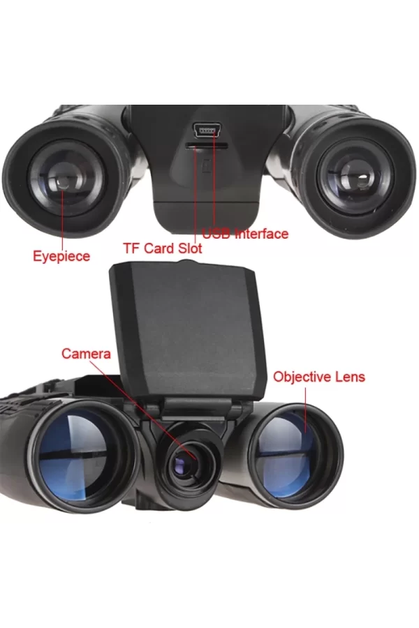 12x32 Zoom Dijital Dürbün Teleskop Kamera 5mp Cmos Sensör 2.0 İnc Tft Full Hd 1080 P Dvr Fotoğraf Video Kayıt Usb Dürbün