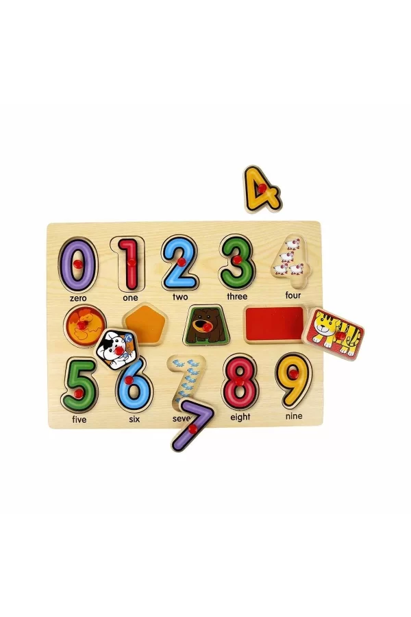 130444 Ahşap Raptiyeli Puzzle Saat