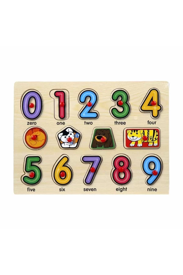 130444 Ahşap Raptiyeli Puzzle Saat