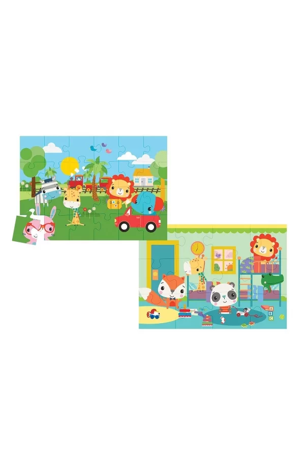 13406 Ks Fisher-price Baby Puzzle - Railway & Bedtime / 12+24 Parça Puzzle / +4 Yaş