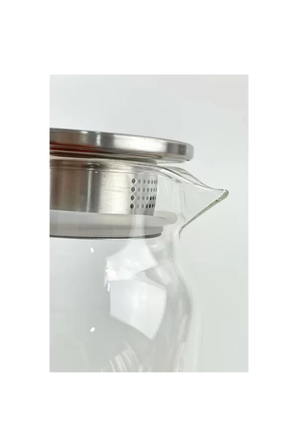 1500 ml Borosilikat Cam Su Sürahisi - Metal Kapaklı ve Isıya Dayanıklı