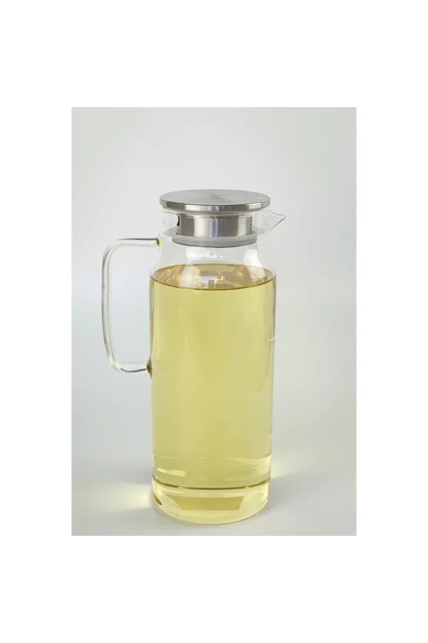 1500 ml Borosilikat Cam Su Sürahisi - Metal Kapaklı ve Isıya Dayanıklı