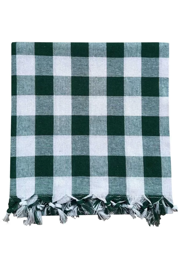 150x150 Cm Kareli Yer Sofra Bezi Piknik Masa Örtüsü Saçaklı