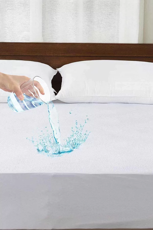 150x200 Cm Çift Kişilik Fitted Geçmeli Sıvı Geçirmez Alez Pamuklu Yatak Koruyucu