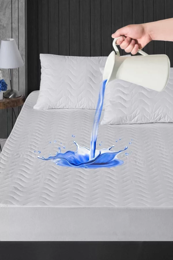 150X200 Kapitoneli Çift Kişilik Sıvı Geçirmez Alez Fitted Geçmeli Yatak Koruyucu