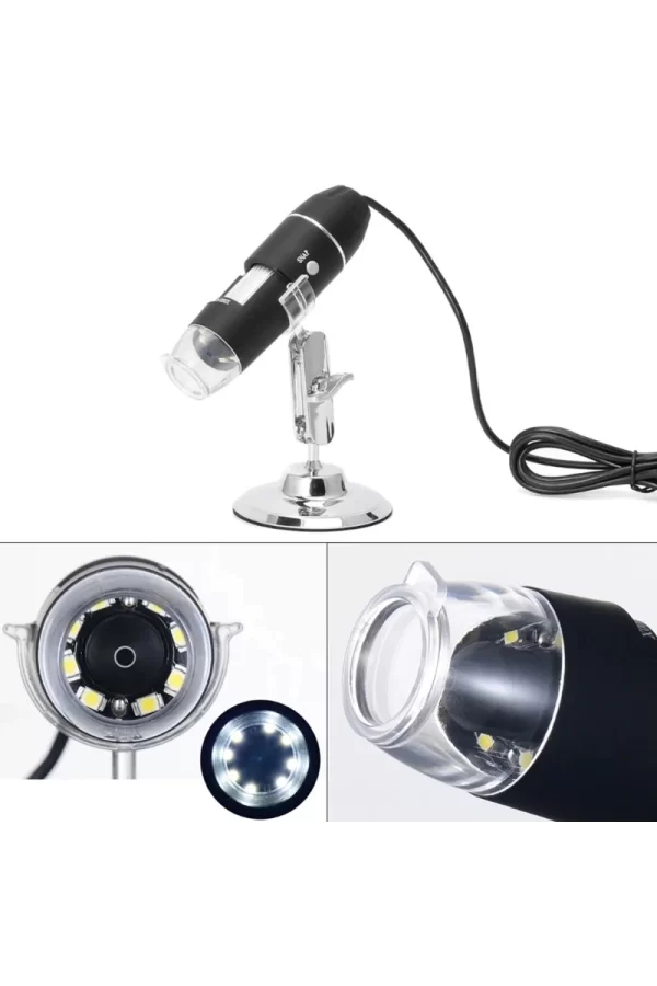 1600x Usb Dijital Mikroskop Kamera Endoskop 8led Büyüteç Metal Standı