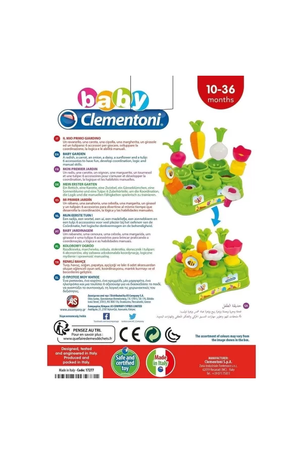 17277 Baby Clementoni - Renkli Bahçe 10-36 Ay