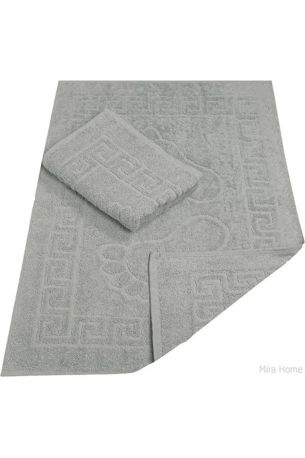 2 Li Banyo Ayak Havlusu &#37;100 Pamuk 50X70 Cm Menesch Gri