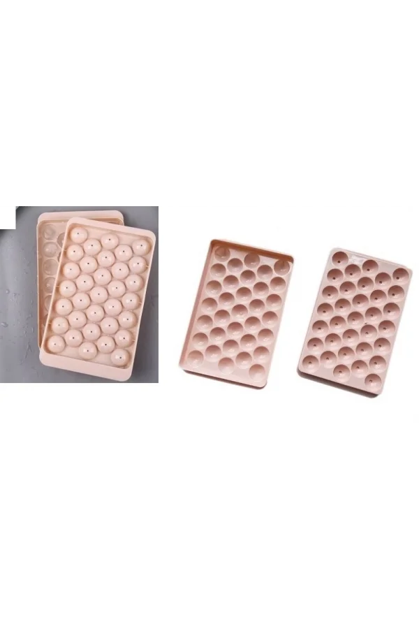 2 Li Buz Kalıbı 33 Bölmeli Kristal Küre Buzluk - Mini Yuvarlak Buz Kalıbı