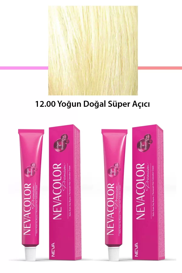 2 li Set Premium 12.00 Yoğun Doğal Süper Açıcı - Kalıcı Krem Saç Boyası 2 X 50 g Tüp