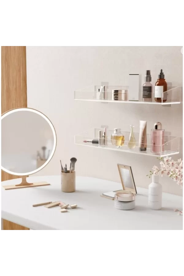 2li Şık ve Minimalist Tasarımlı Şeffaf Duvar Rafı