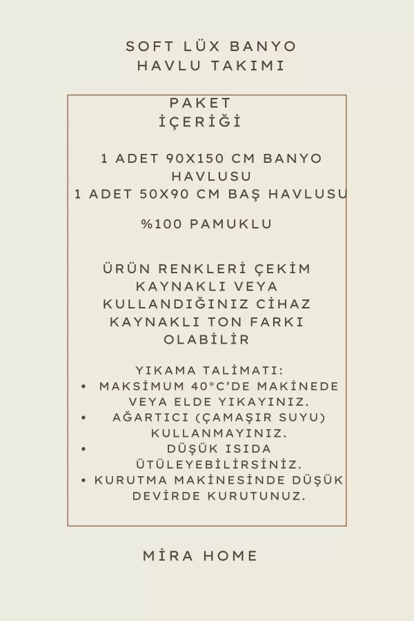 2 Parça &#37;100 Pamuklu Soft Lüx Banyo Havlu Seti Mavi
