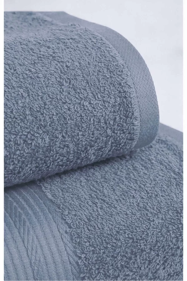 2 Parça Battal Lüks Premium Banyo Spa Havlu Takımı 90x170 Cm İndigo