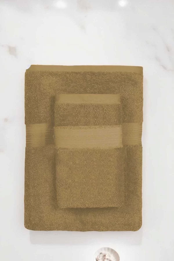 2 Parça Battal Lüks Premium Banyo Spa Havlu Takımı 90x170 Cm Kahve