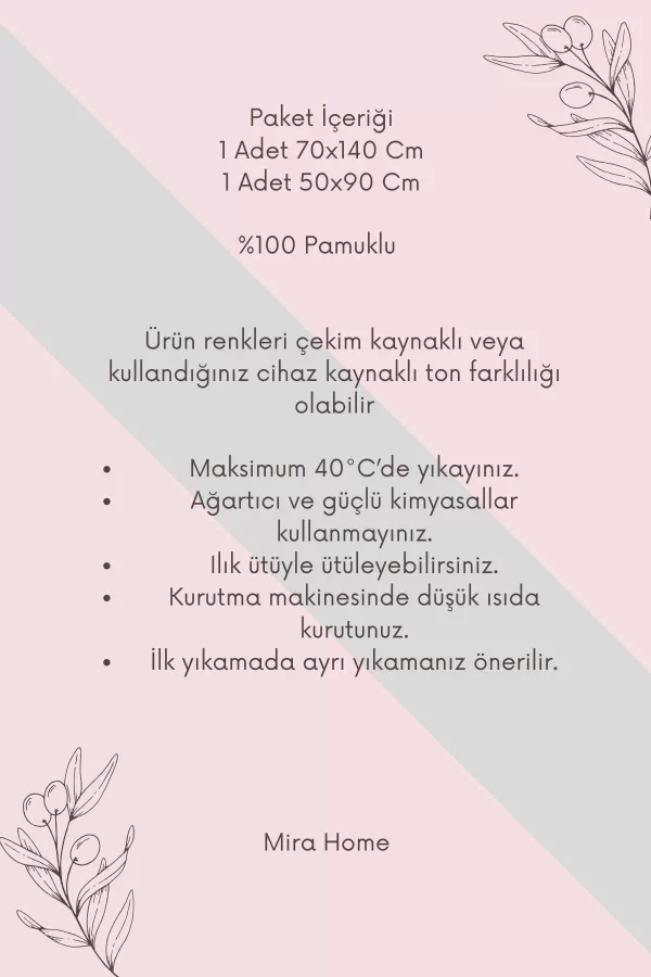 2 Parça Elysium Premium Banyo Havlu Seti  &#37;100 Pamuk 70x140 Cm Kahve