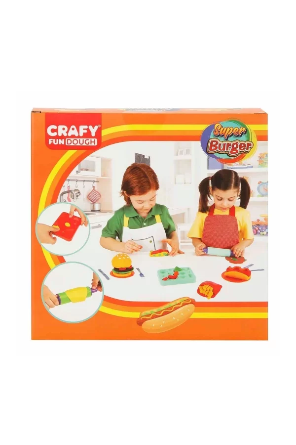 2015 Crafy Süper Burger Oyun Hamuru Seti 200 G 12 Parça