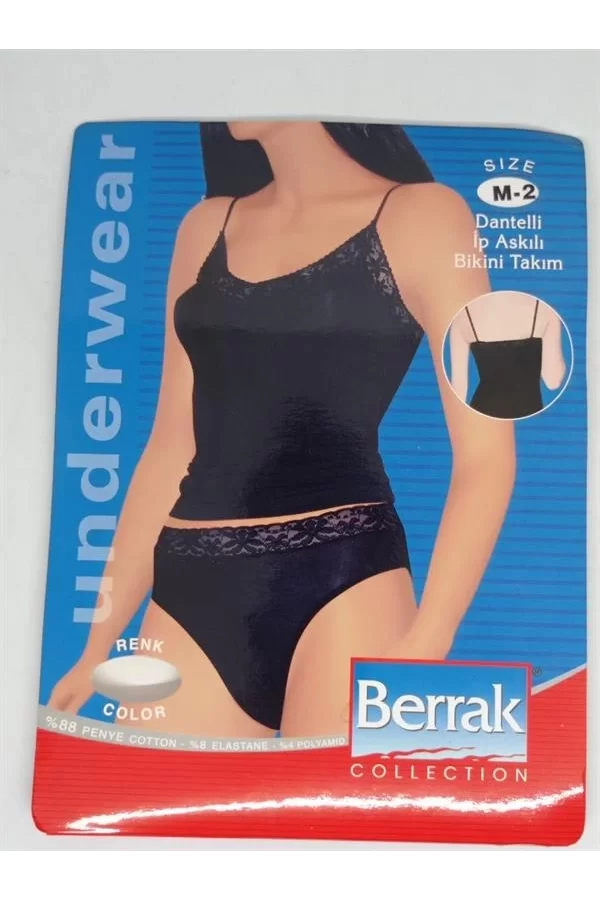 2044 Dantelli İp Askılı Bikini Tk